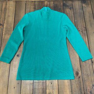 Vtg Creazioni Venturie Italy 100% Wool Mock Neck Sweater Emerald Green‎ Womens